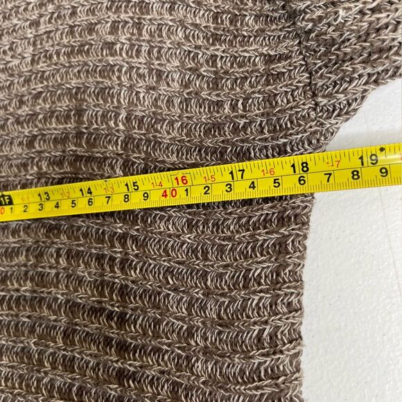 Chicos Brown Marled Sweater Scoop Neck Drop Shoulder Hip Pockets Women Medium - Picture 8 of 10